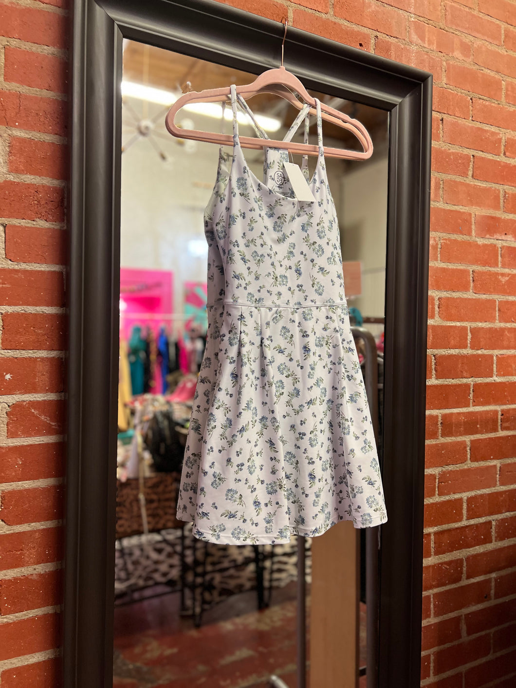 white/floral sage Womens Dress, XS