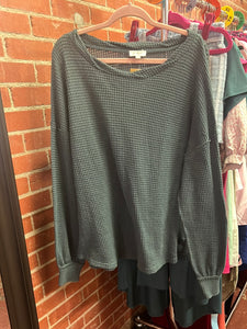 Teal Umgee Womens Top, Large