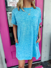 Load image into Gallery viewer, Halo Washed Premium Cotton T-shirts Dress

