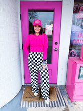 Load image into Gallery viewer, Checkered wide leg stretchy pants
