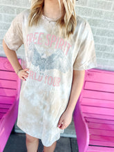 Load image into Gallery viewer, Tan Tie dye t-shirt dress
