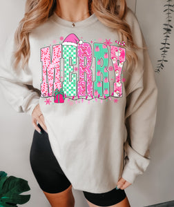 Merry pink & green