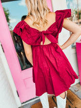 Load image into Gallery viewer, Poplin ruffle dress w/ bow tie back

