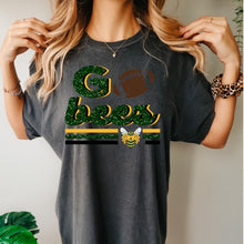 Load image into Gallery viewer, Academy Bees faux glitter football design
