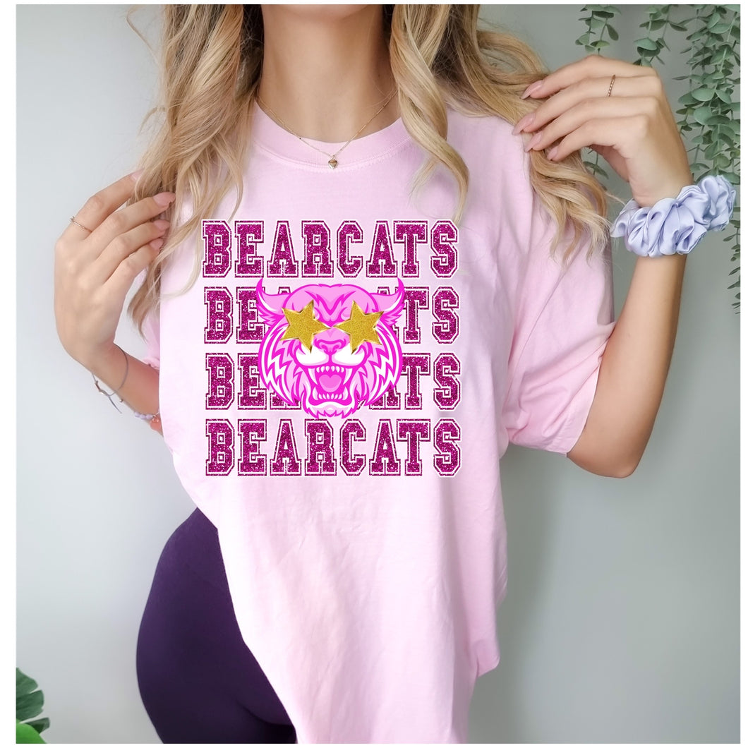 Bearcats Pink Faux Glitter Design