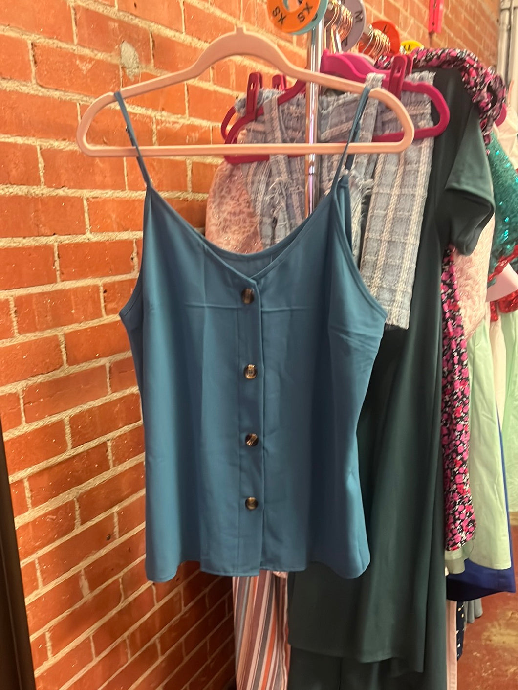 Teal Pink Bulldog Womens Tanks, Large