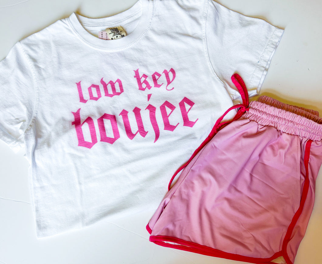 Pink low key boujee tee