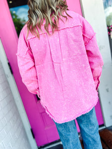 Mineral wash oversized Shacket