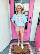 Load image into Gallery viewer, Baseball Lace Bow Oversized Tee
