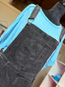 Black Relaxed fit cuffed overalls