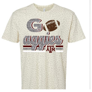 Aggies faux glitter football design