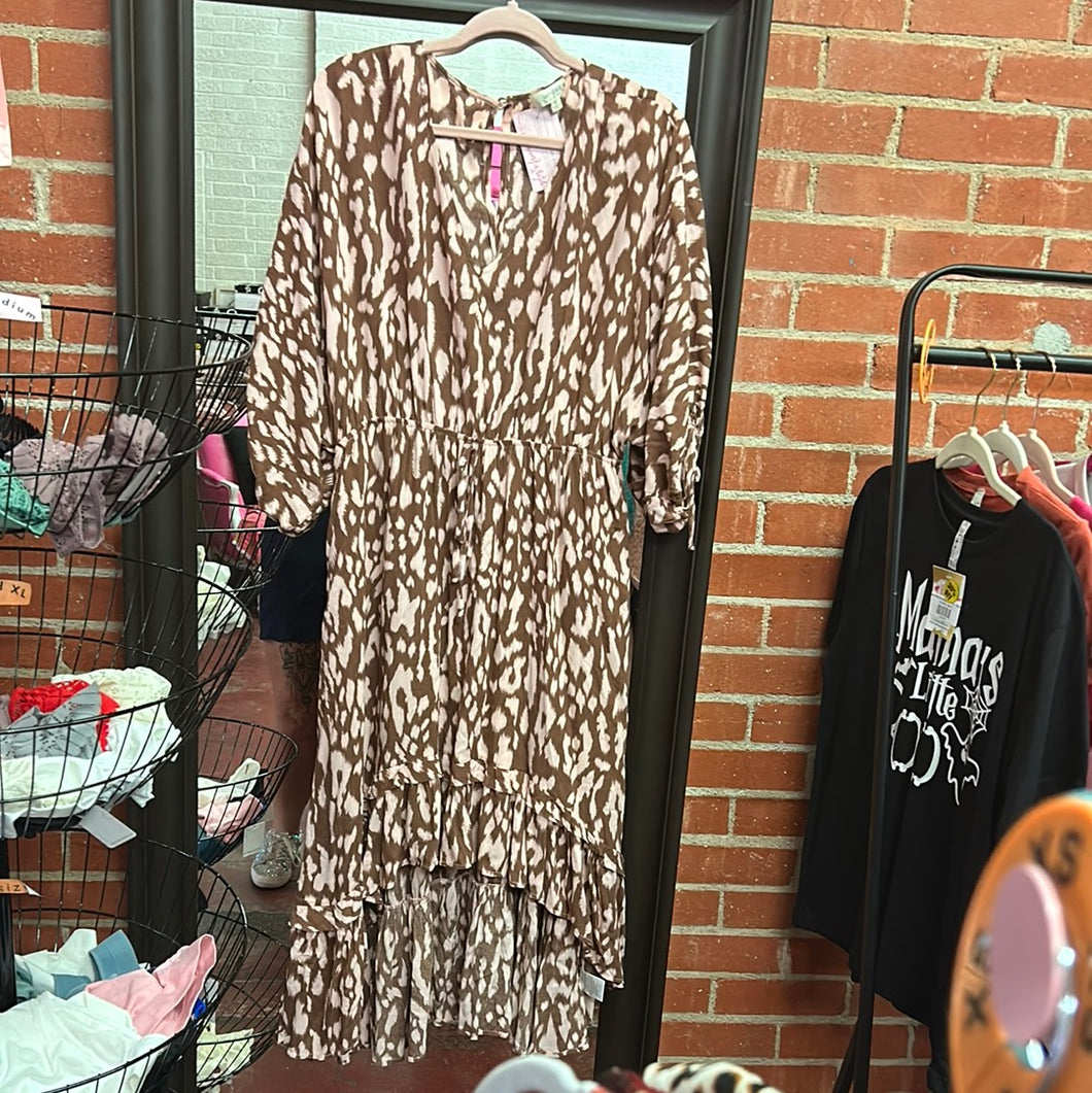 blush/brown Umgee Womens Dress, XL