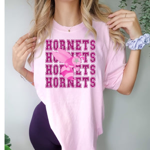 Hornets Pink Faux Glitter Design