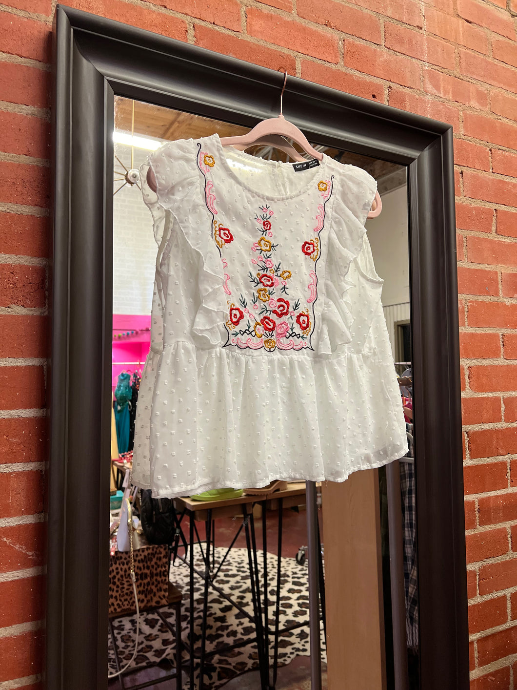 white/floral Shein Womens Top, Small