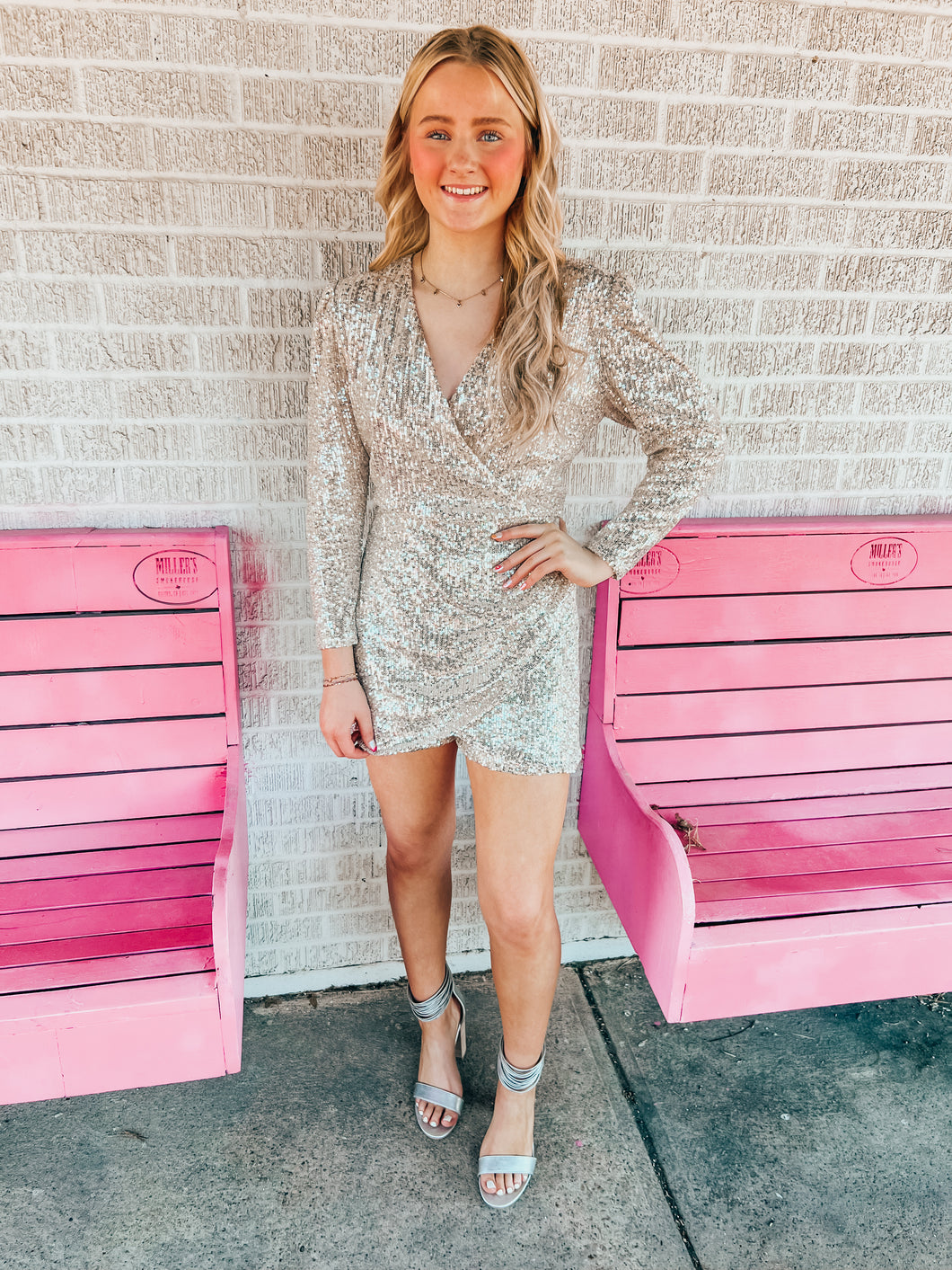 champagne sequin H&M Romper, XS