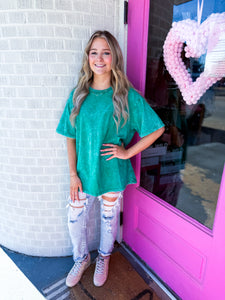 Oversized acid wash tee's