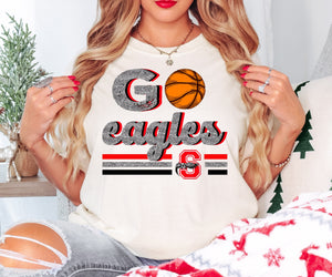 Go eagles basketball faux glitter