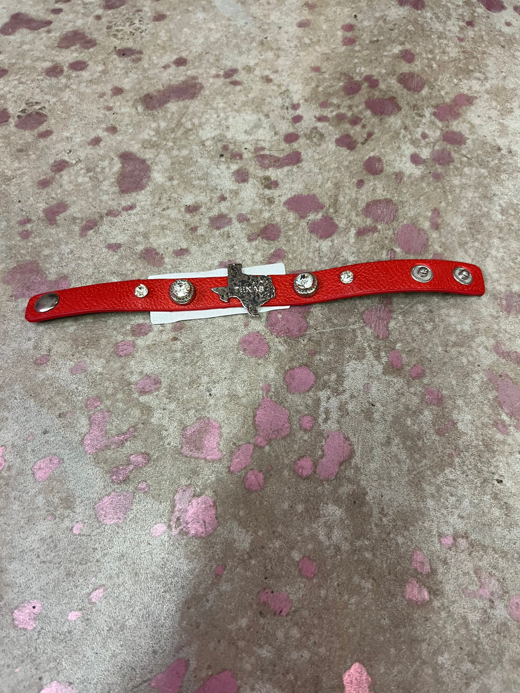 Red Pink Bulldog bracelet, One Size