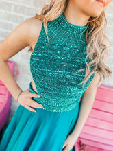 Load image into Gallery viewer, Turquoise Sherri Hill womens formal dress, 10
