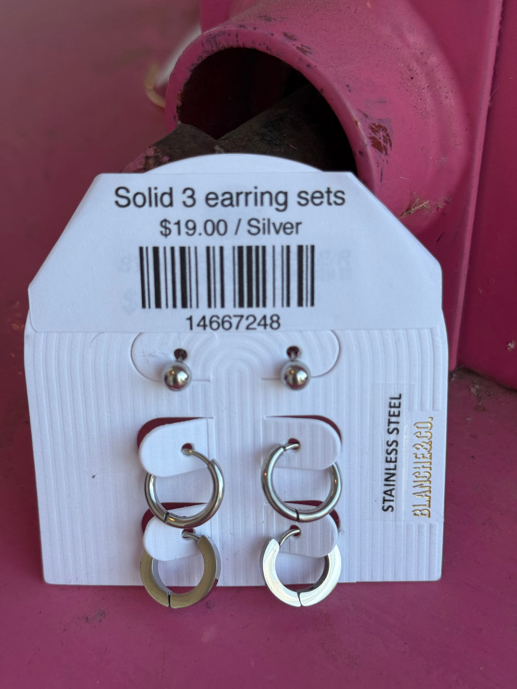 Solid 3 earring sets