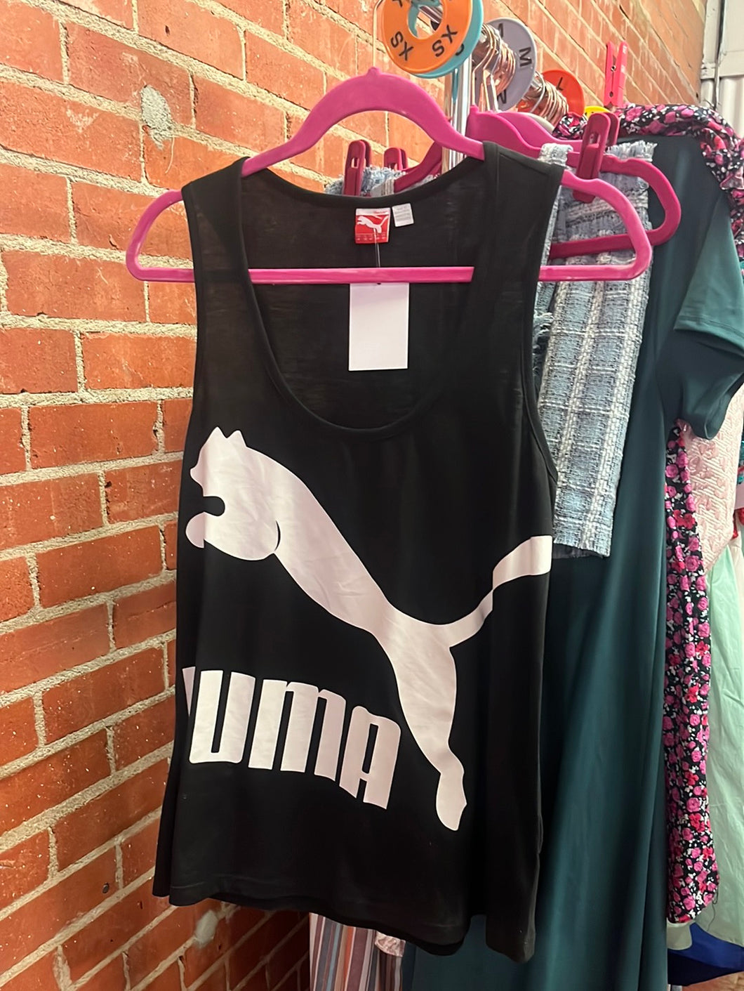 Black puma Womens Tanks, Medium