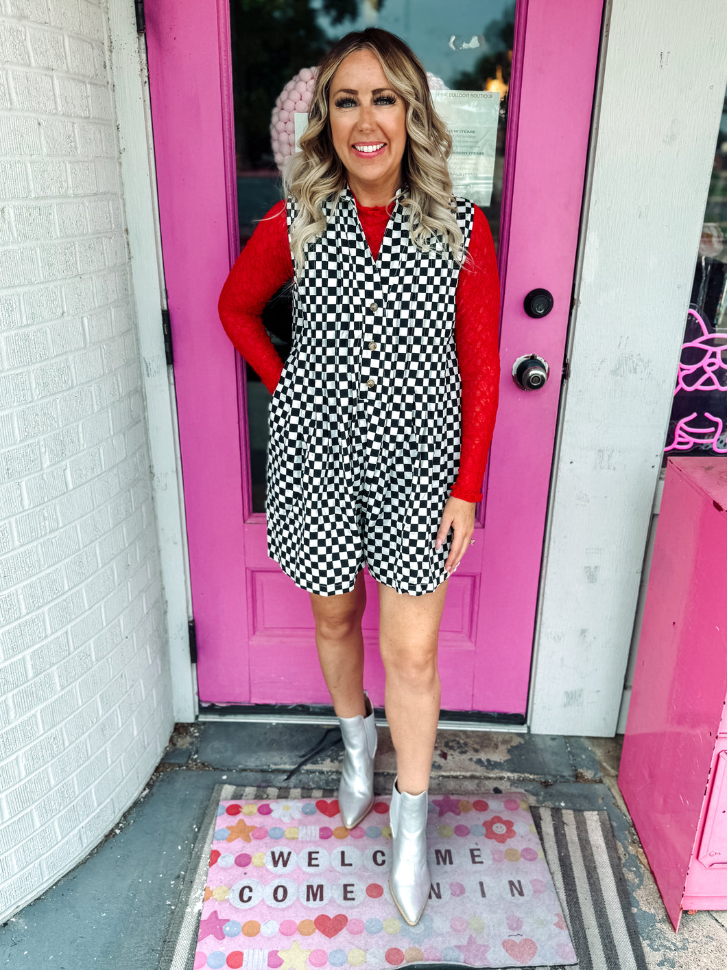 Checkmate Pintuck Detail Romper