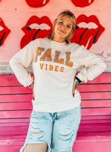 Load image into Gallery viewer, Fall Vibes ivory corded sweatshirt
