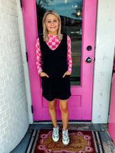 Load image into Gallery viewer, Pink checkered mesh top
