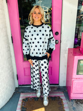 Load image into Gallery viewer, Polka Dot Spring Meadow Lace Trimmed Relaxed Pants
