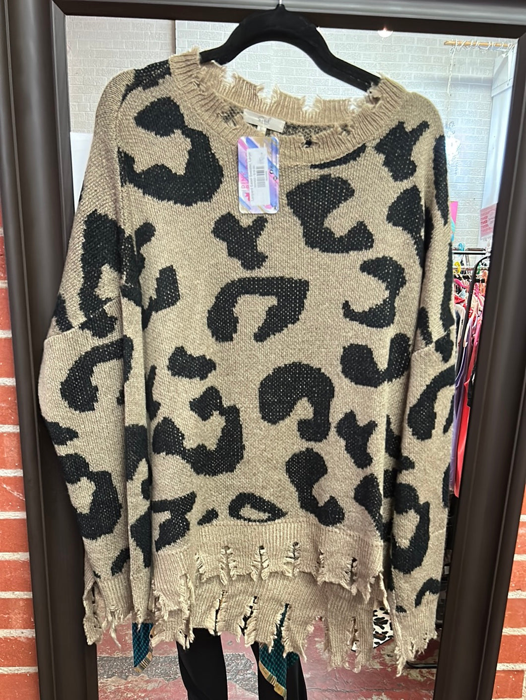 Leopard Easel Sweater, Large