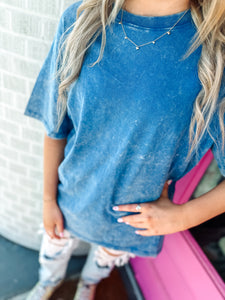 Oversized acid wash tee's