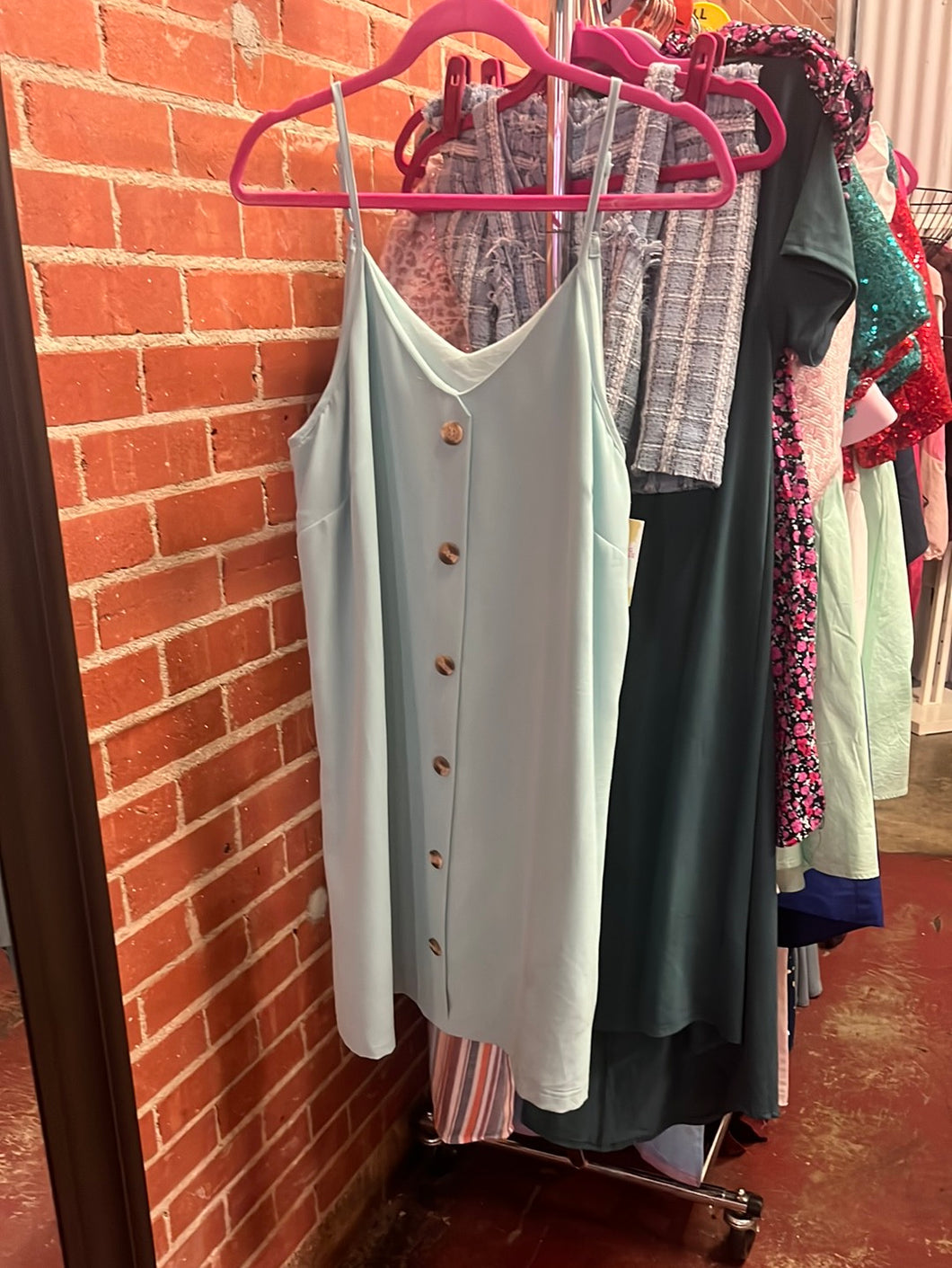 Mint Pink Bulldog Womens Dress, Large