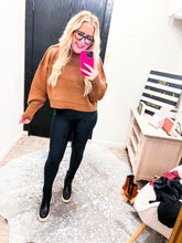 Load image into Gallery viewer, Mock neck crop sweater top
