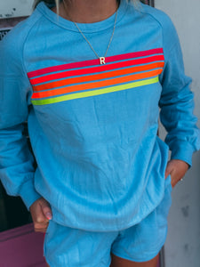Stripe crewneck set