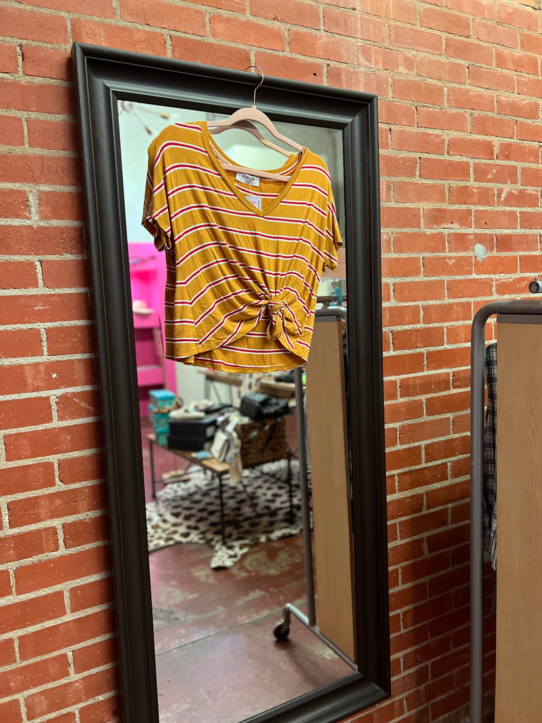 mustard stripes Double Zero Womens Top, Small