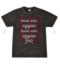 Load image into Gallery viewer, Texas A&amp;M stripe bow coquette

