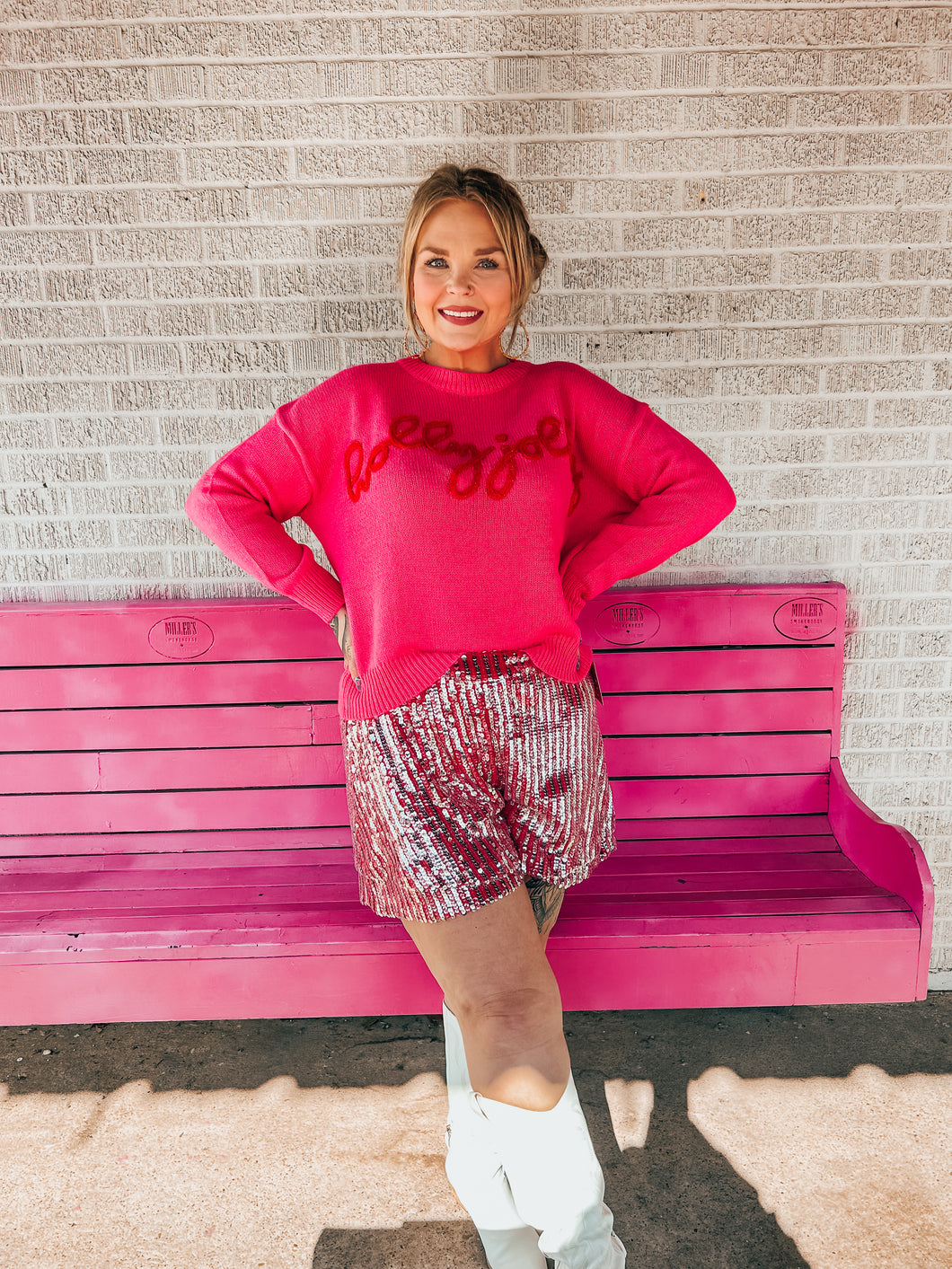 Pink/red Holly Jolly sweater