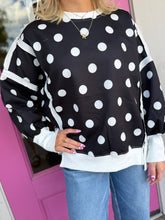 Load image into Gallery viewer, Polka Dot Loose Fit Top With Slits
