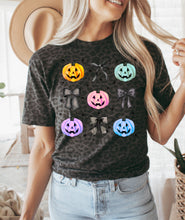 Load image into Gallery viewer, Colorful pumpkin bow tee
