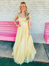 Load image into Gallery viewer, light yellow say yes to the prom womens formal dress, 11
