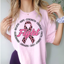 Load image into Gallery viewer, Breast Cancer Leopard Ribbon Tee
