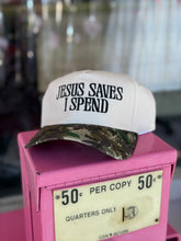Load image into Gallery viewer, Jesus saves I spend embroidered hat
