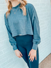 Load image into Gallery viewer, Waffle knit mineral washed Crop
