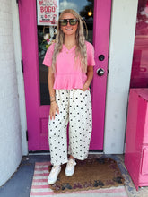Load image into Gallery viewer, Polka Dot Heavy Scuba Barrel Pants
