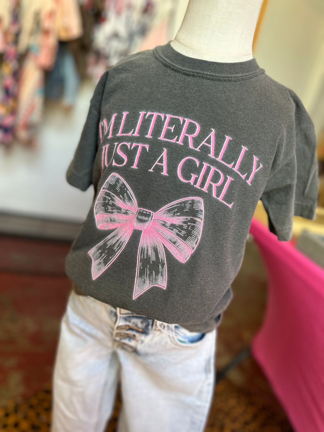 Youth I’m literally just a girl bow tee