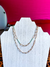 Load image into Gallery viewer, 2 layer necklace w turquoise accents
