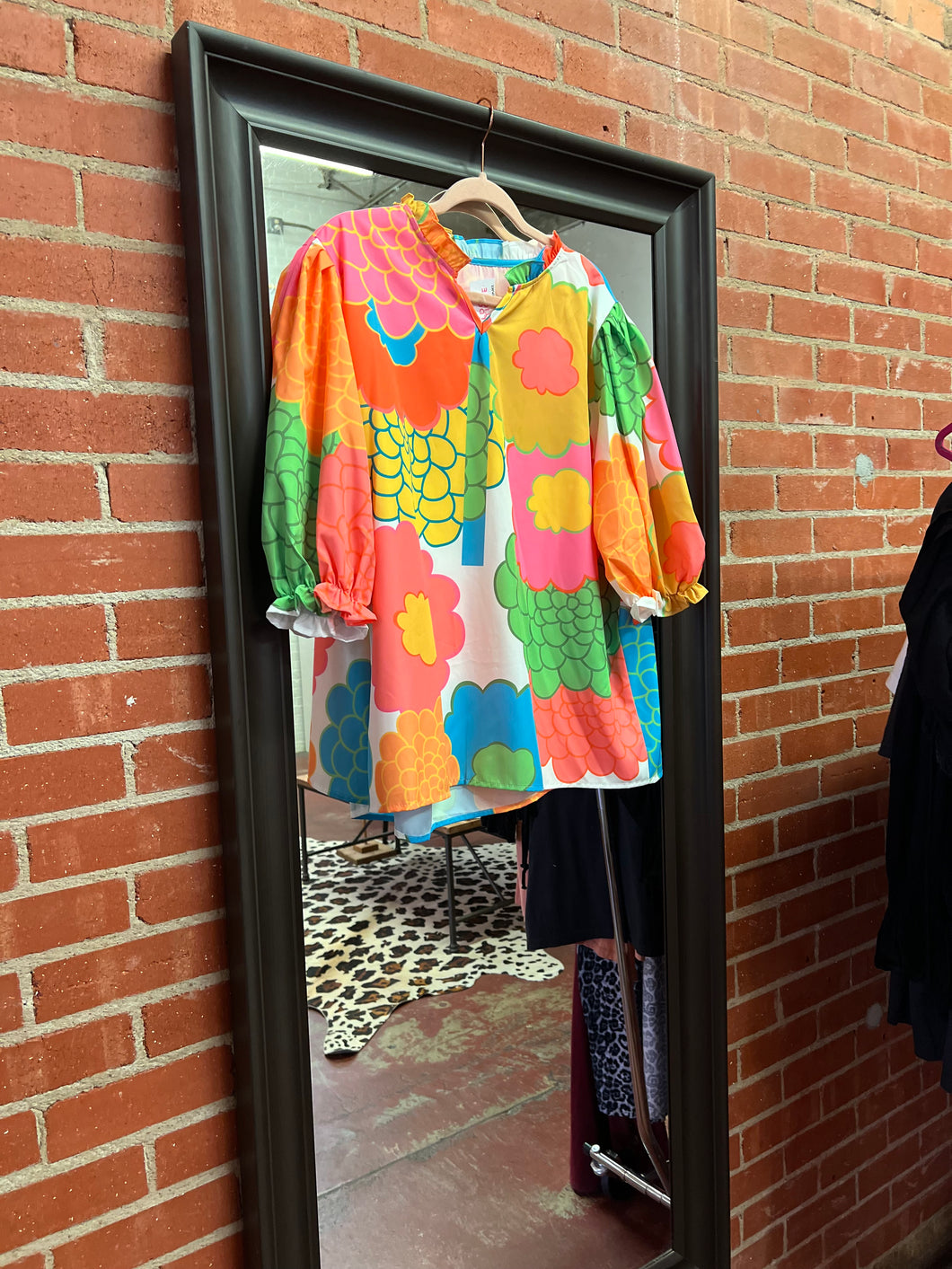 Floral Pink Bulldog Womens Top, 2XL