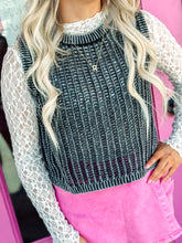 Load image into Gallery viewer, Acid Washed Fishnet Sweater Vest
