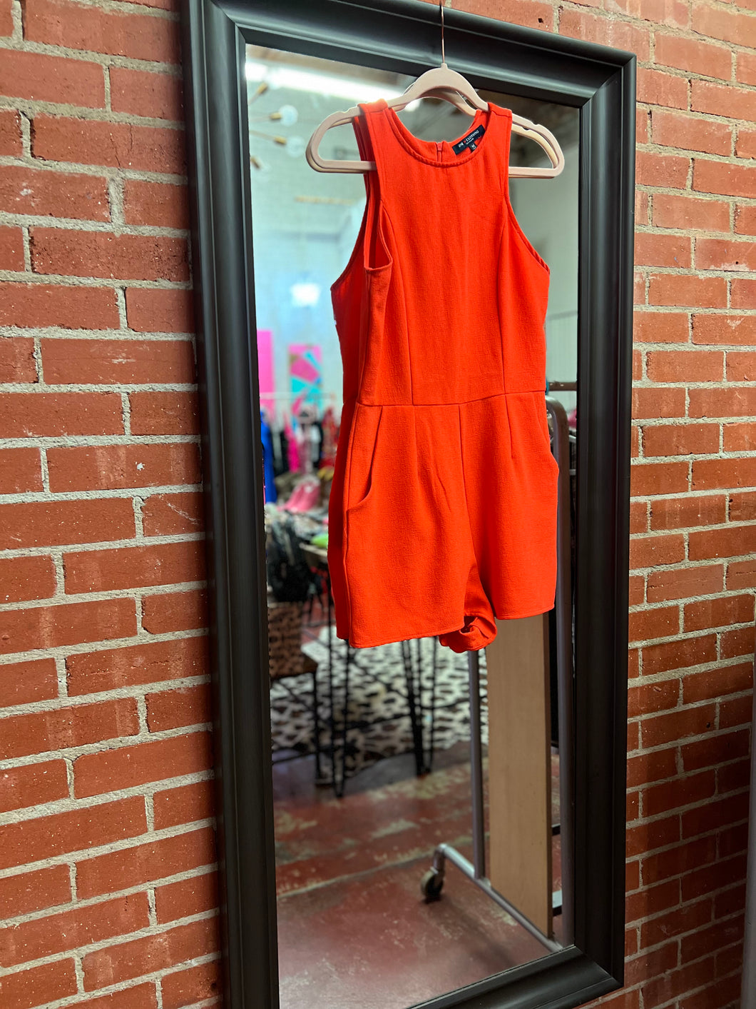 red Orange One Clothing Romper, Medium