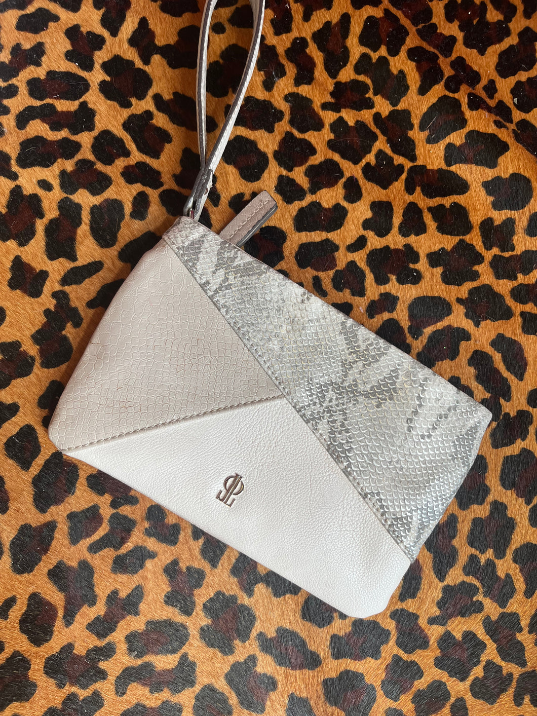 snakeskin Pink Bulldog purse, One Size